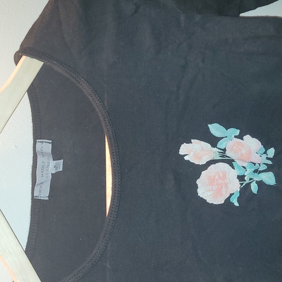 Truly Madly Deeply Size S black long sleeve crop top - Picture 3 of 5